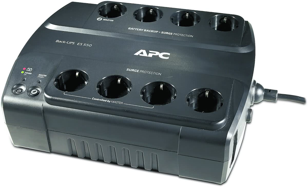 APC Back-UPS 550VA - Noodstroomvoeding / 8x stopcontact / USB