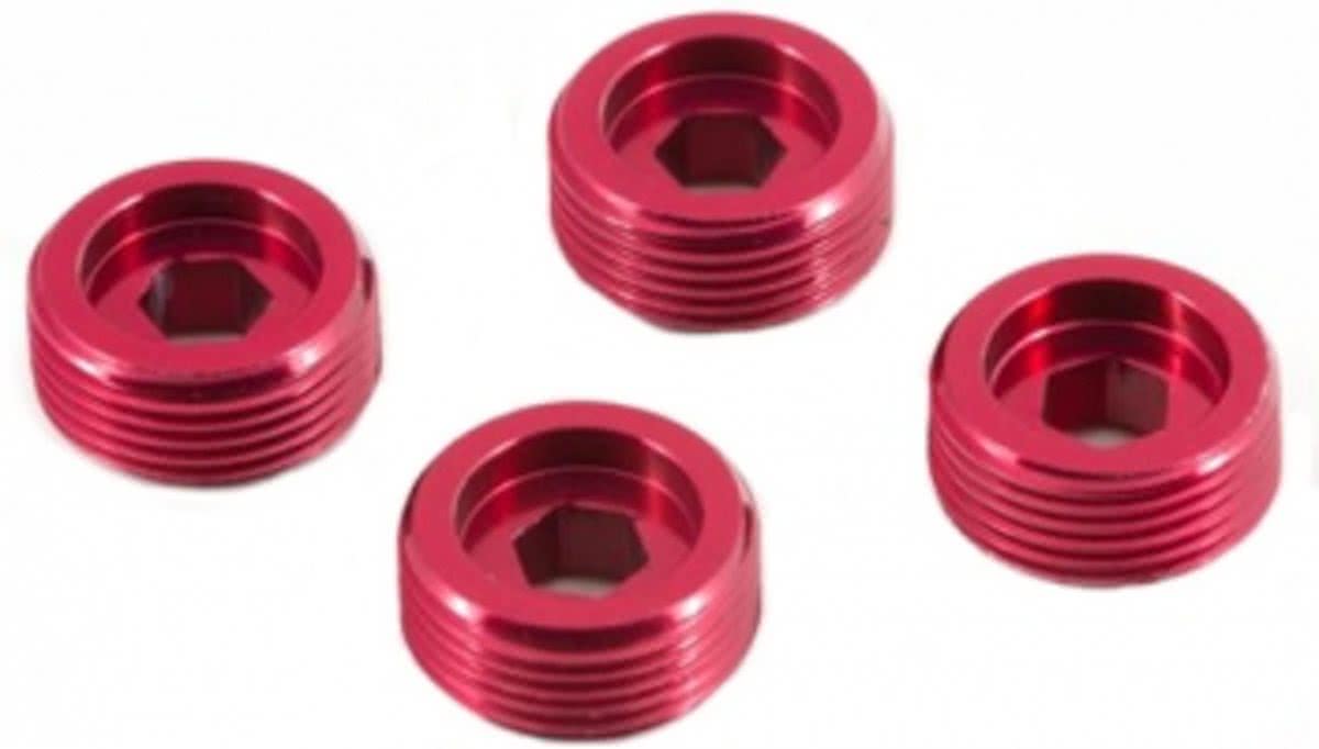 ALUMINIUM FRONT HUB NUT (Red) (4pc)