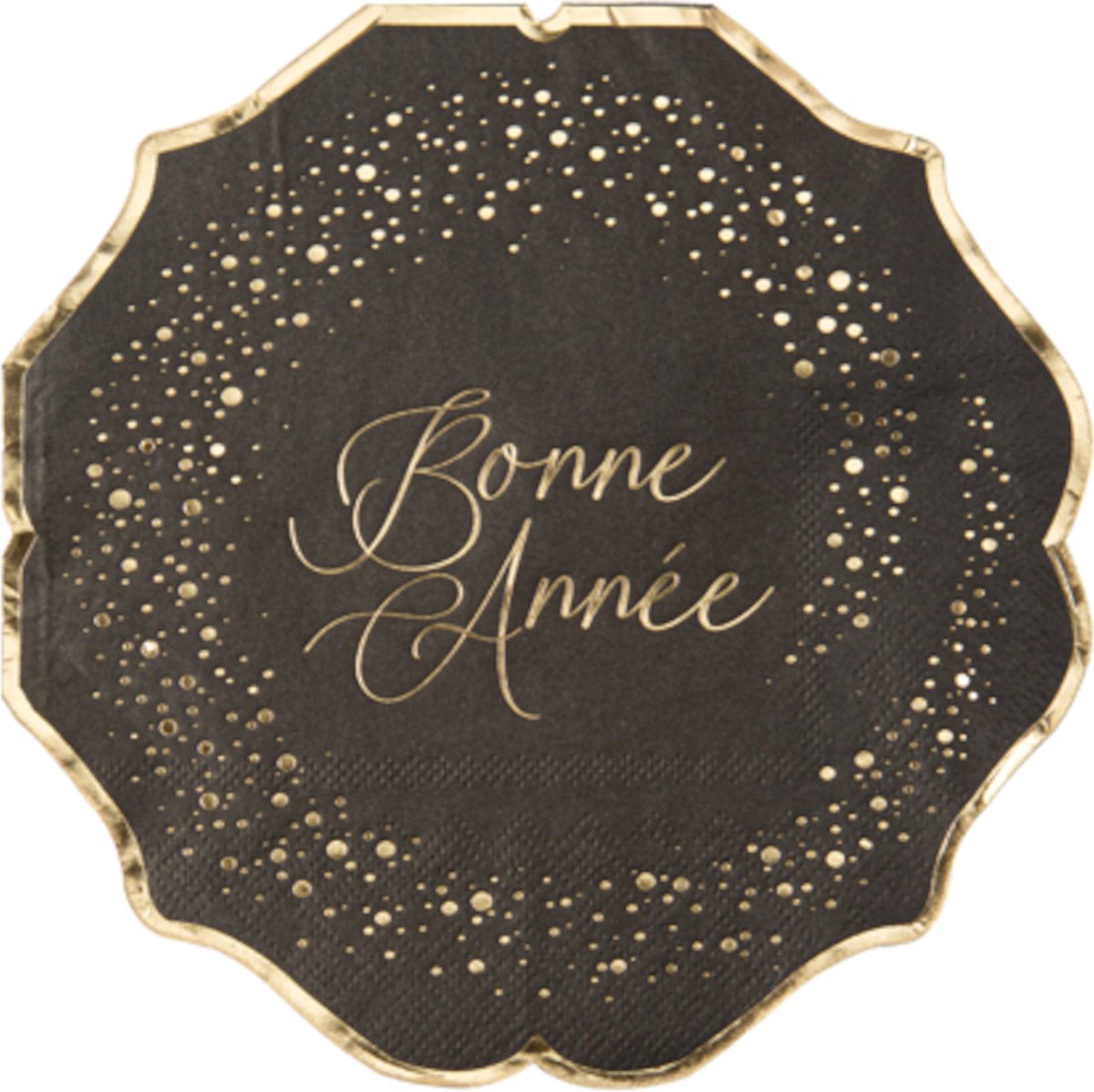 ARTYFETES - 16 Happy New Year servetten zwart goud 33 x 33 cm