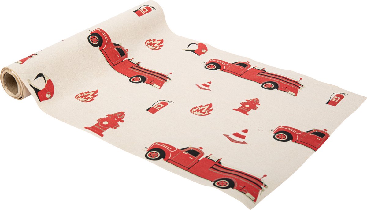 ARTYFETES - Brandweer tafelloper 28 cm x 3 m