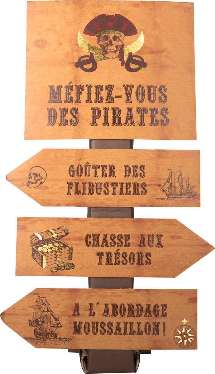 ARTYFETES - Paneel piraten richtingspijlen 75 x 40 cm