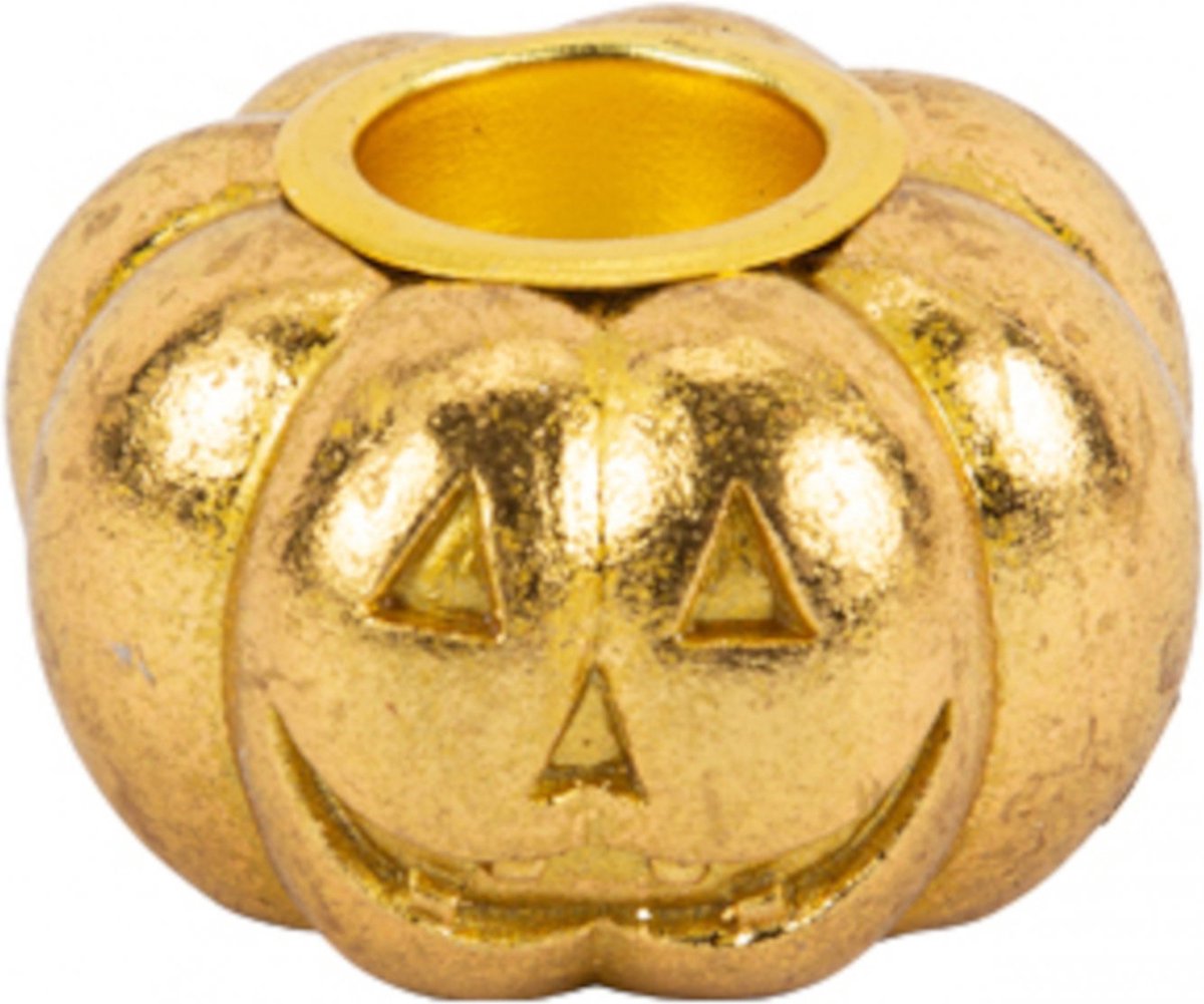 ARTYFETES - Pompoenkandelaar van goudkleurige hars 3,7 x 6 cm