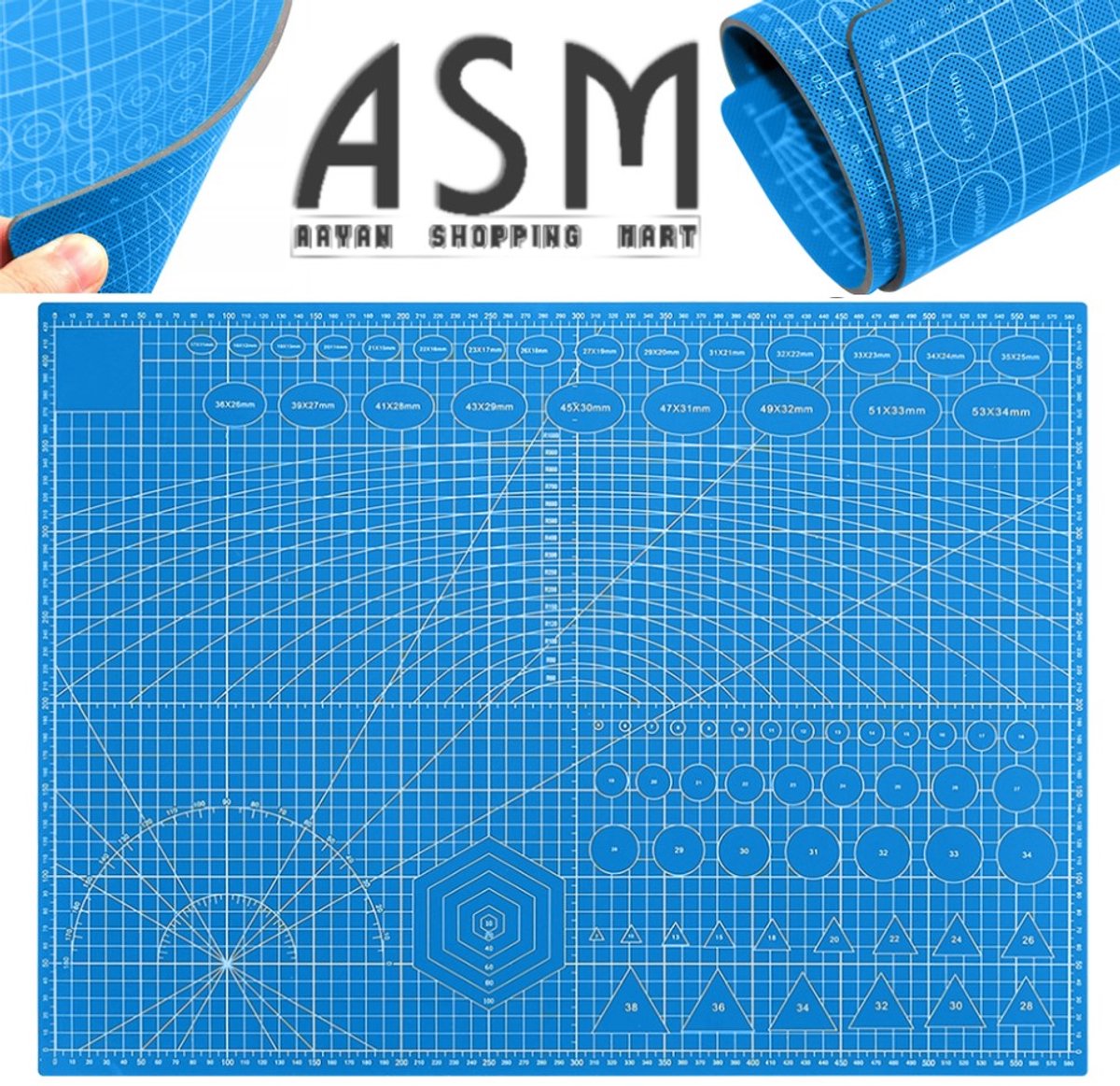 zelf herstellend   A2 dubbelzijdig modelleerpad - Hoge bouwkwaliteit - Knutselmat - Werkmat 45cm x 60cm (blauw)