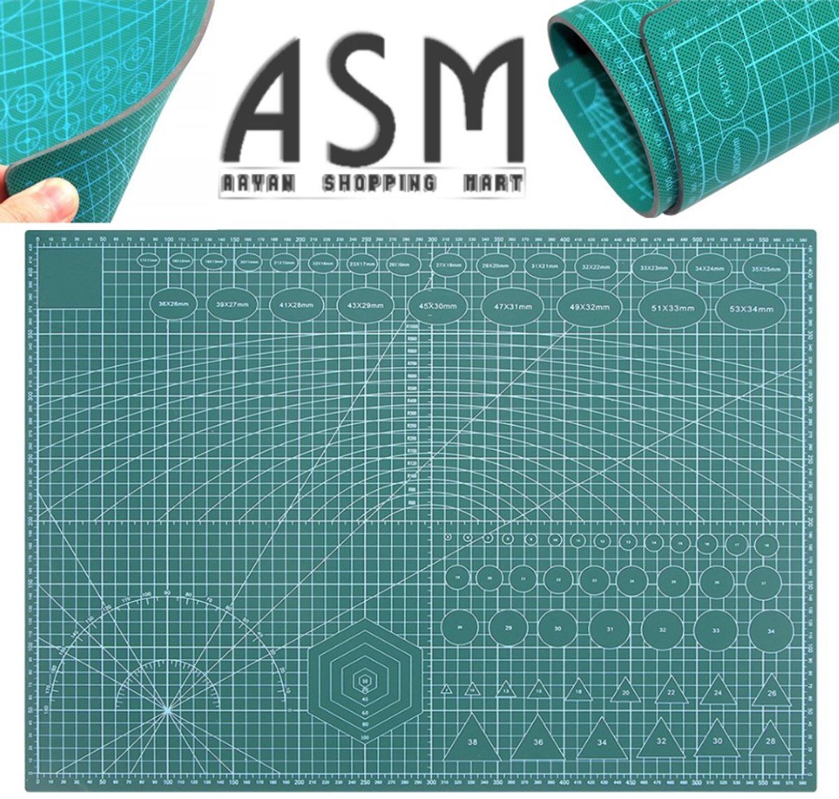 zelf herstellend   A2 dubbelzijdig modelleerpad - Hoge bouwkwaliteit - Knutselmat - Werkmat 45cm x 60cm (groente)