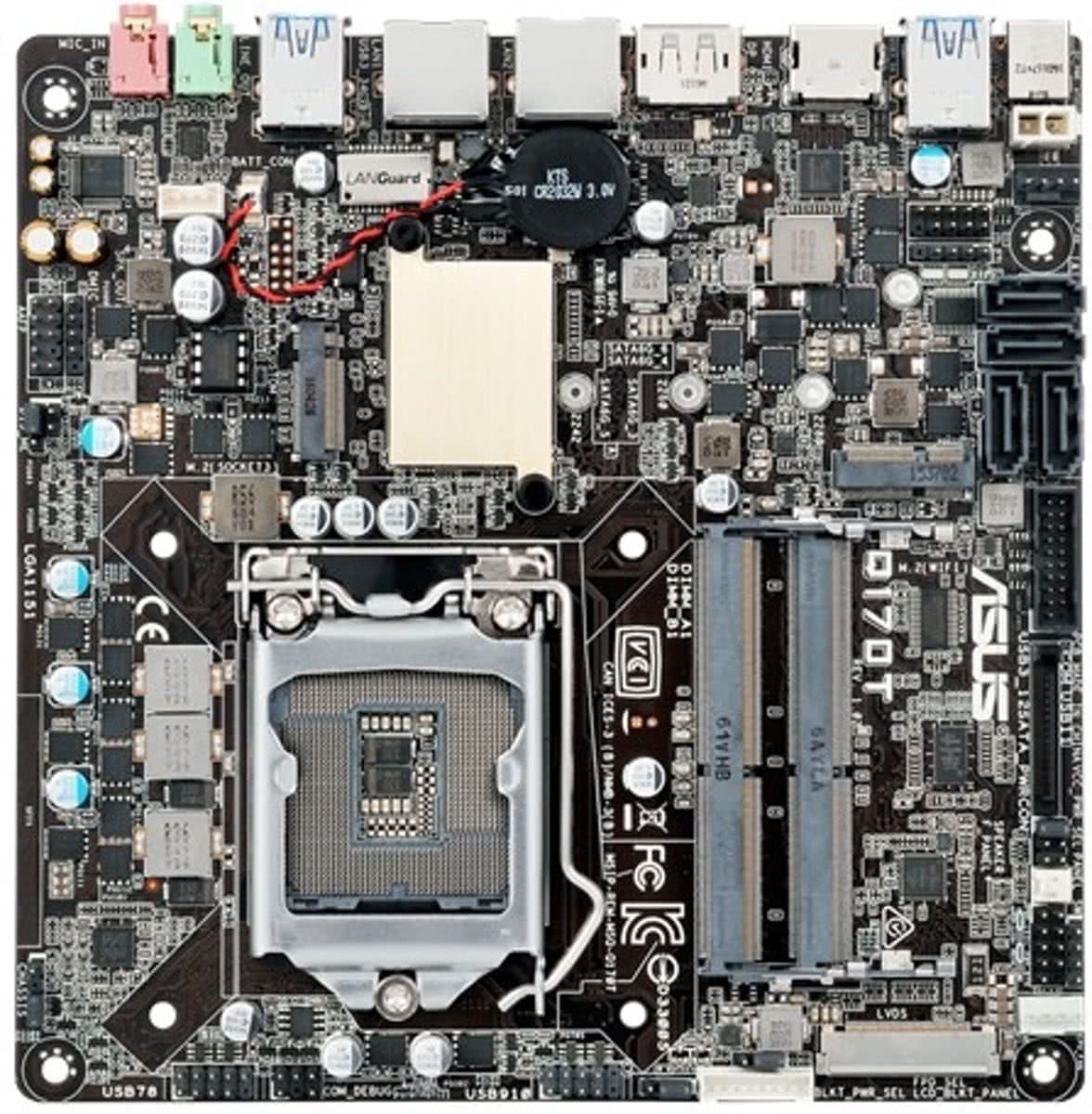 ASUS Q170T Intel Q170 LGA 1151 (Socket H4) Mini-ITX moederbord