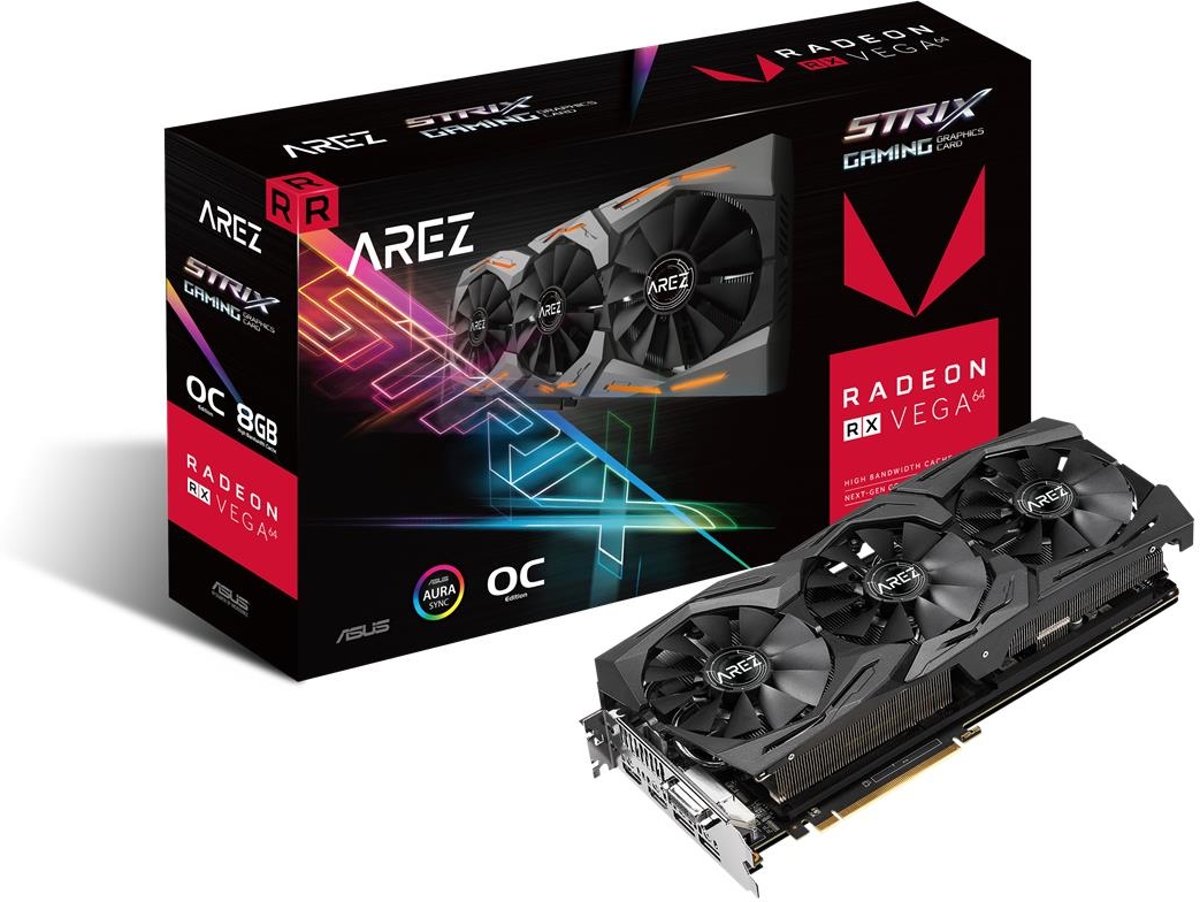 ASUS ROG AREZ-STRIX-RXVEGA64-O8G-GAMING Radeon RX Vega 64 8 GB Hoge bandbreedtegeheugen 2 (HBM2)