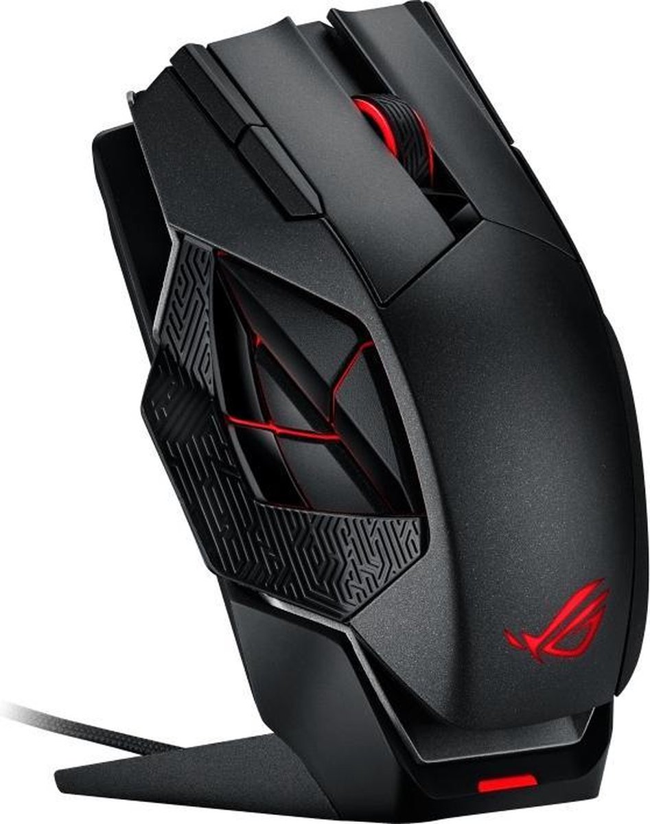 ASUS ROG Spatha -  Gaming muis - 8200 dpi -  12 knoppen - RGB-lichteffecten - Optisch - Laser -Draadloos - Bedraad - Asus