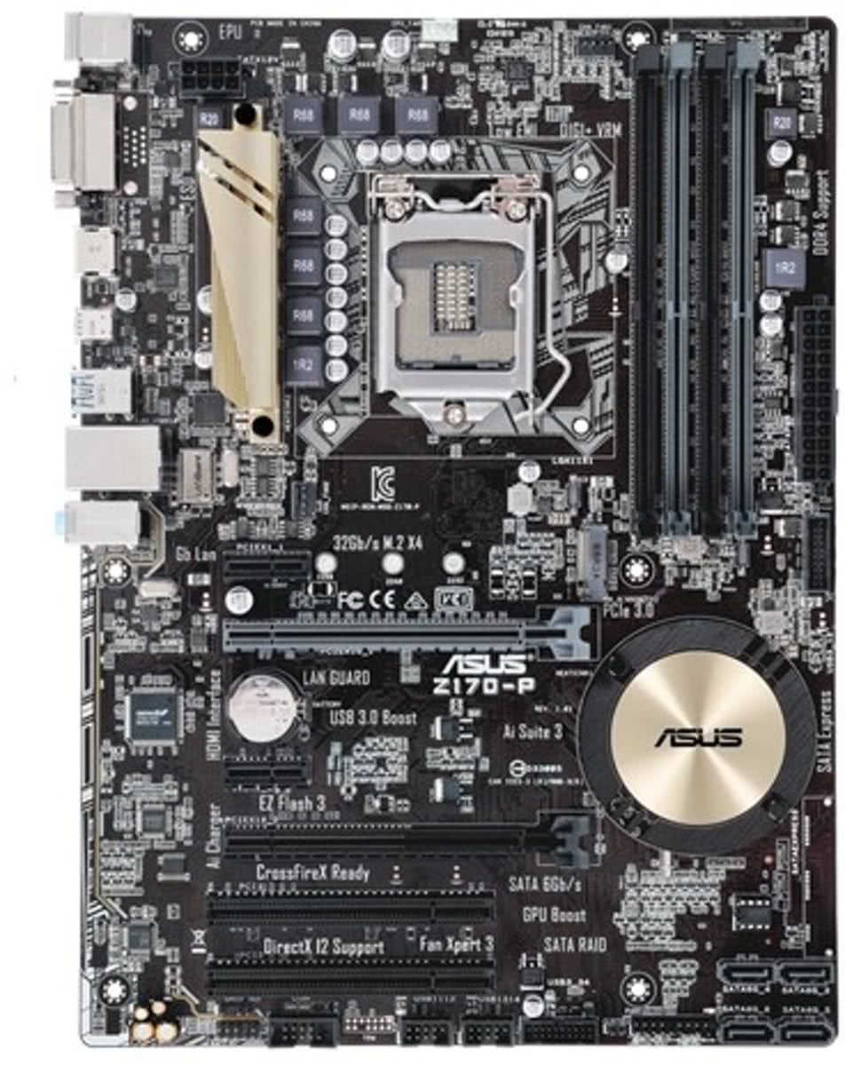 ASUS Z170-P Intel Z170 LGA 1151 (Socket H4) ATX moederbord