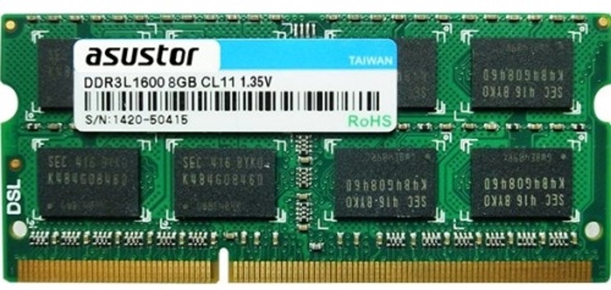 Asustor AS5-RAM8G 8GB DDR3L 1600MHz geheugenmodule