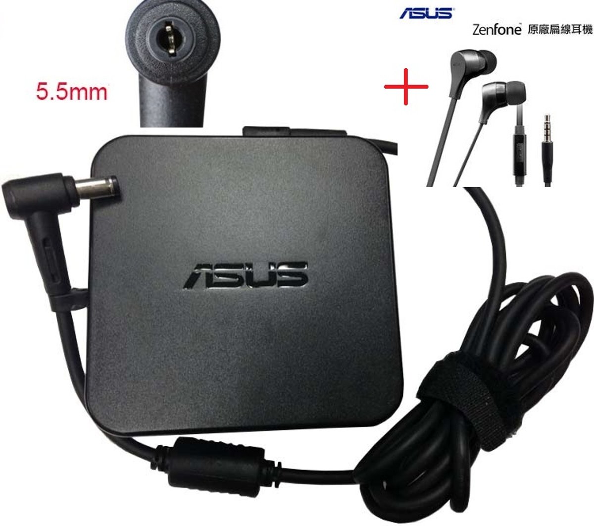 ORIGINEEL ASUS adapter 90W 4,74a 19v 5,5MM incl. ASUS headphone