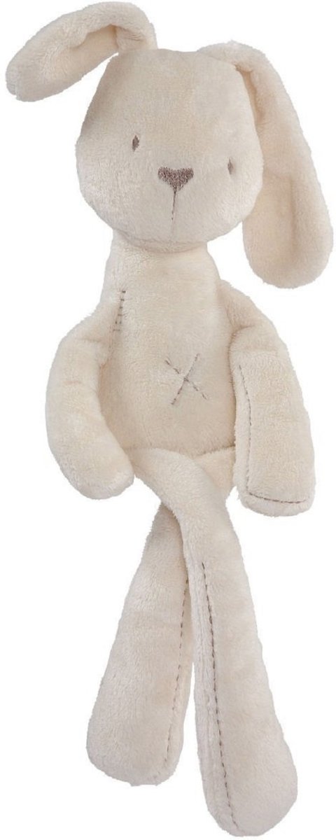 Pluche Konijn Knuffel - Wit - Babyspeelgoed voor Kinderkamer - Knuffeldier Knuffel - Dieren Knuffel