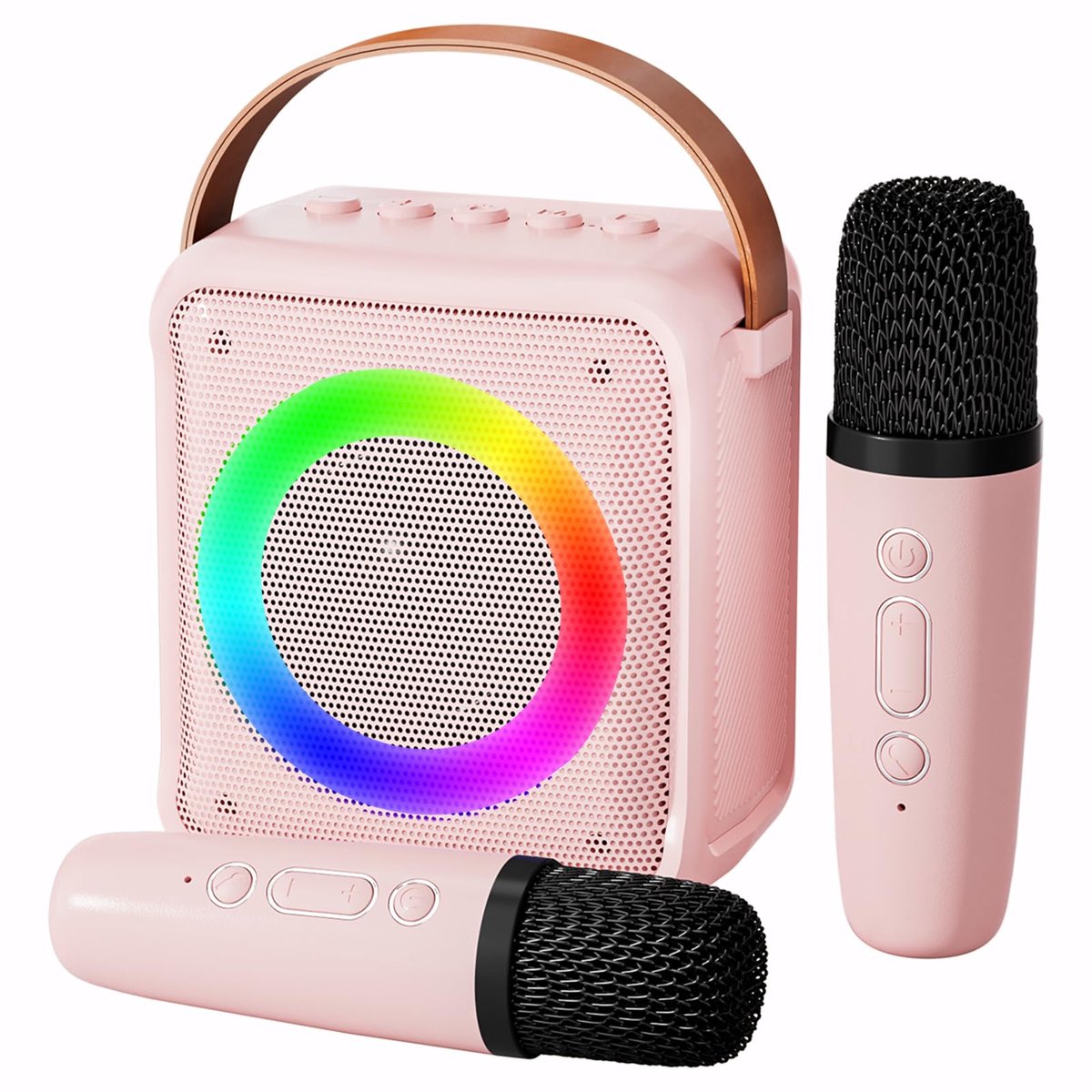 Speelgoed Karaoke Microfoonmachine Voor Meisjes, Verjaardagscadeaus Voor Meisjes Van 4-12 Jaar, Draagbare Luidspreker Met 2 Microfoons Voor Kinderen Van 3, 4, 5, 6, 7, 8, 9, 10+ Jaar (Roze Kleur)