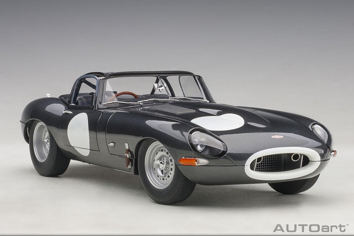 Jaguar Lightweight E-Type - 2015, Donker Grijs - AutoArt 1/18