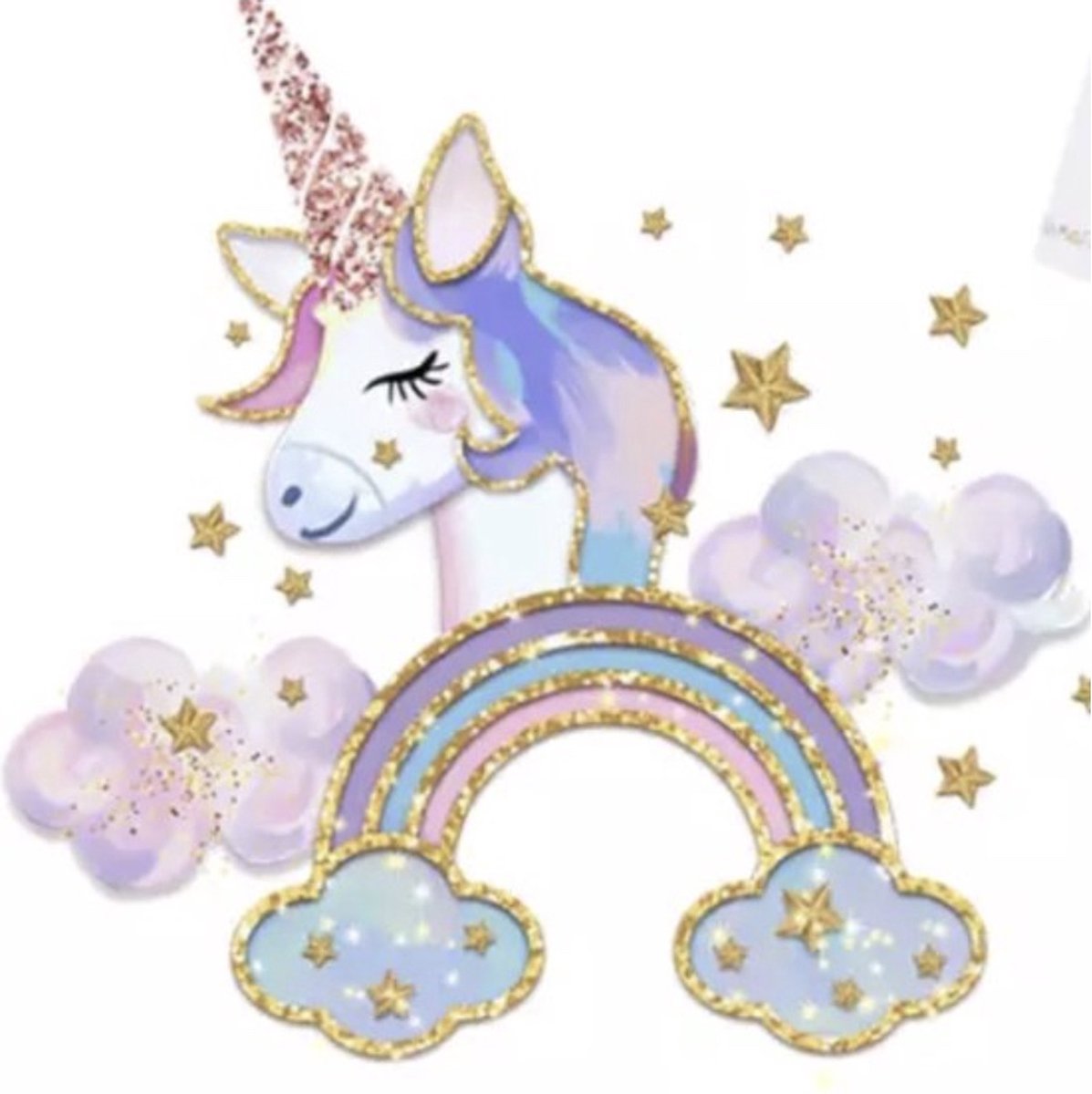 Strijkapplicatie Unicorn - Versiering Kleding Unicorn - Strijkembleem Eenhoorn - 17.5 x 18 CM