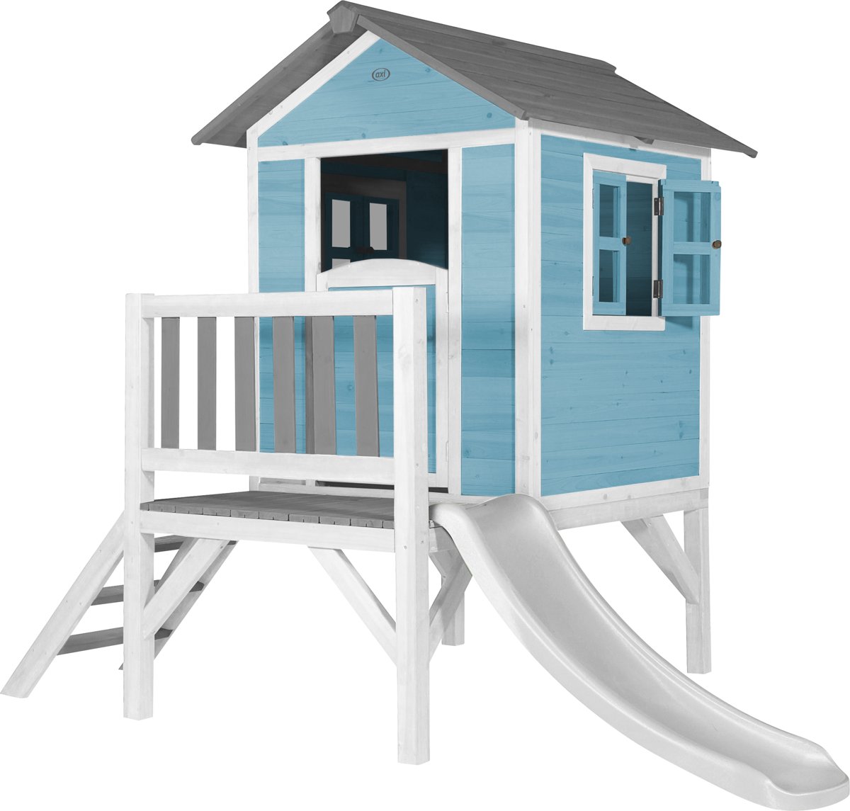 AXI Beach Lodge XL Speelhuis Caribisch blauw - Witte Glijbaan