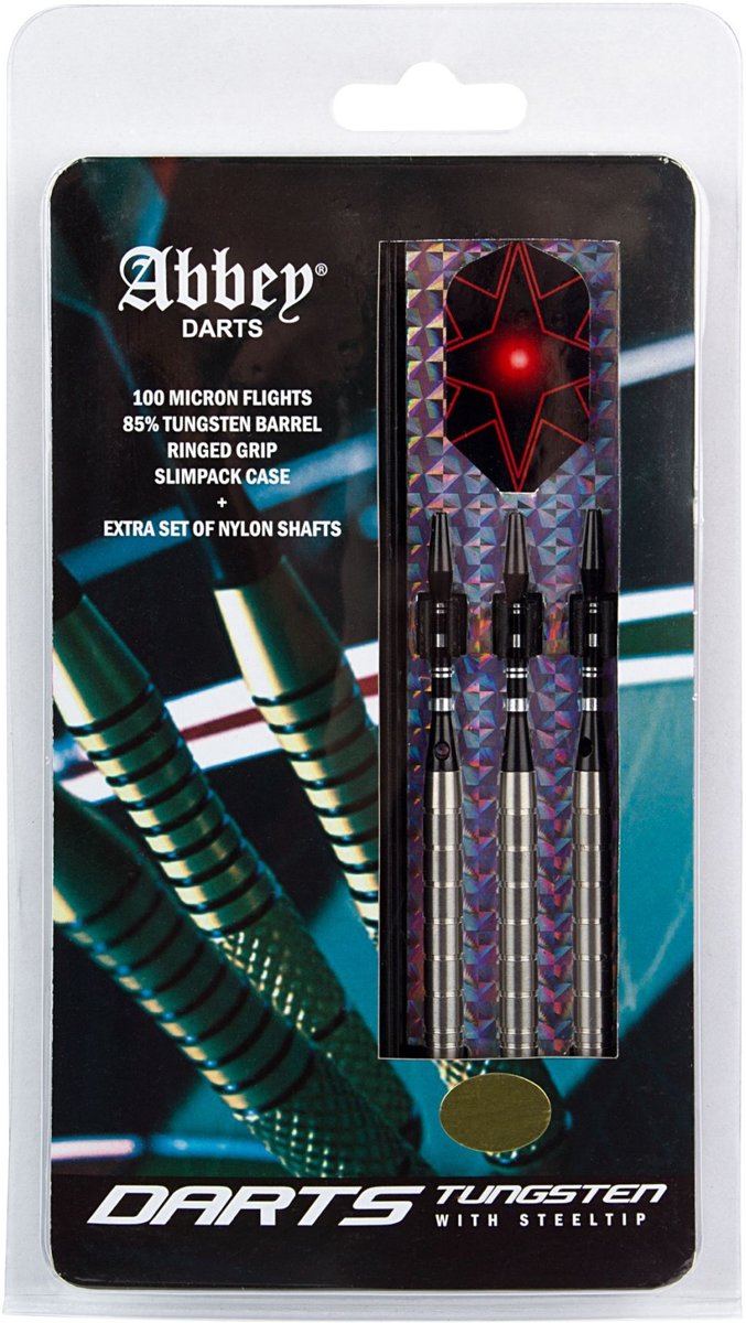 Abbey Darts Dartpijlenset Steeltip 85% Tungsten Zilver 24 Gram