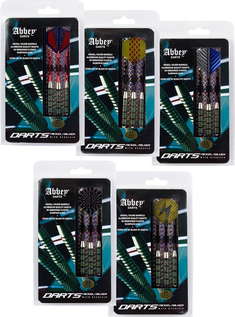 Abbey Darts Darts - Nickel/Silver - Rood/Blauw - 20