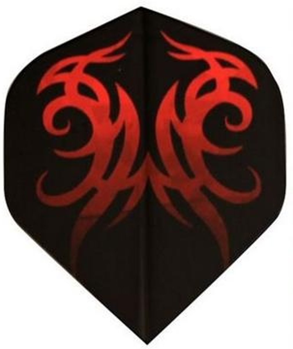 Abbey Darts PVC Flights Zwart/Rood 3 Stuks