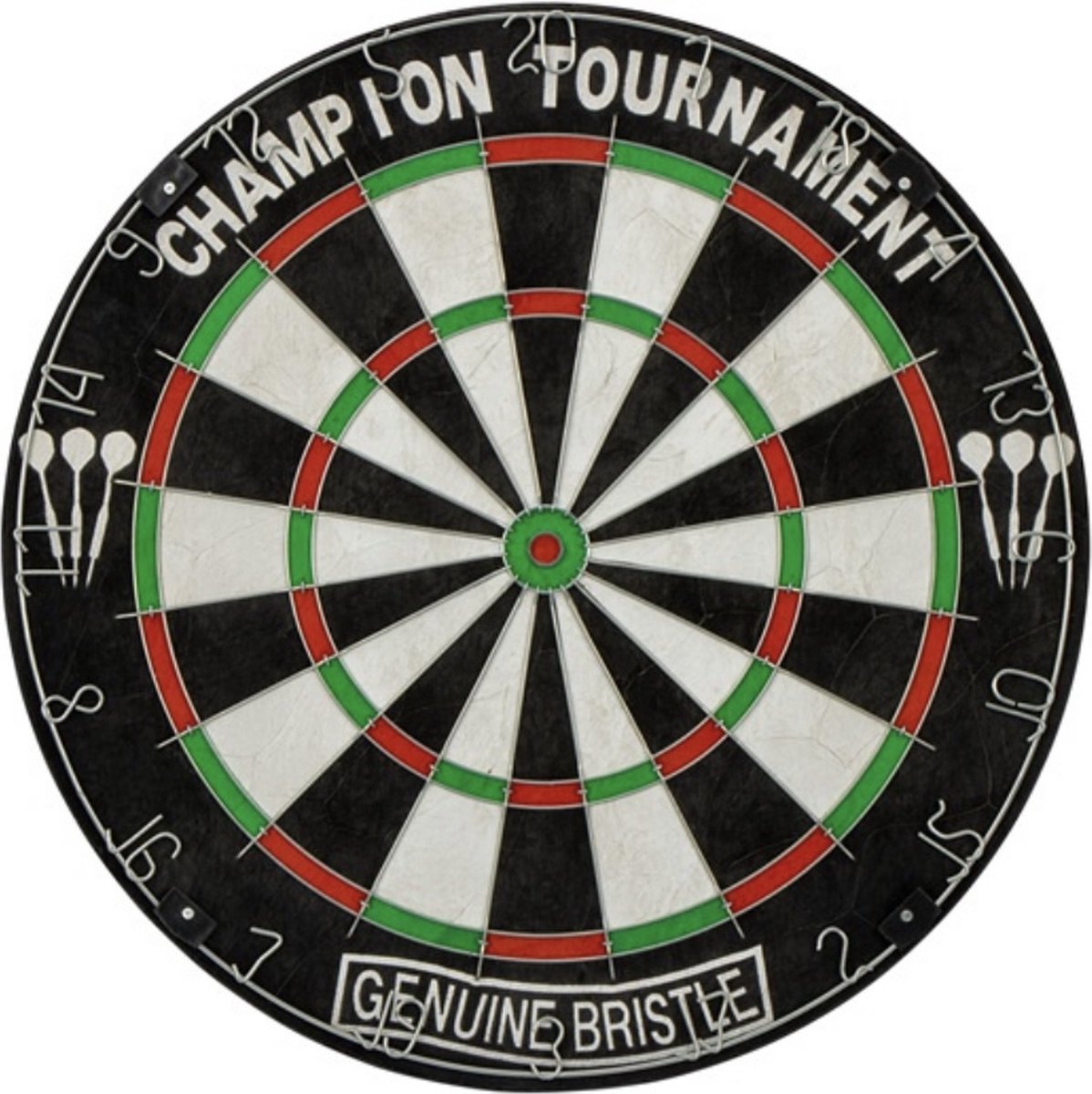 Abbey Darts dartbord Classic 45 x 3,5 cm sisal zwart/wit- Luxe dartbord