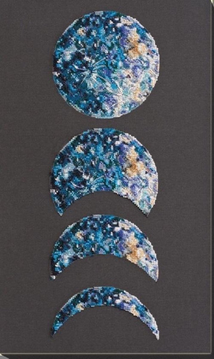 Borduurpakket met KRALEN - MOON PHASES - MAANSTANDEN - 30 x 53 cm ABRIS ART