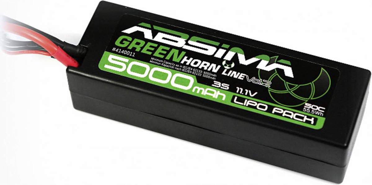 Absima LiPo accupack 11.1 V 5000 mAh Aantal cellen: 3 50 C Box hardcase T-stekkersysteem