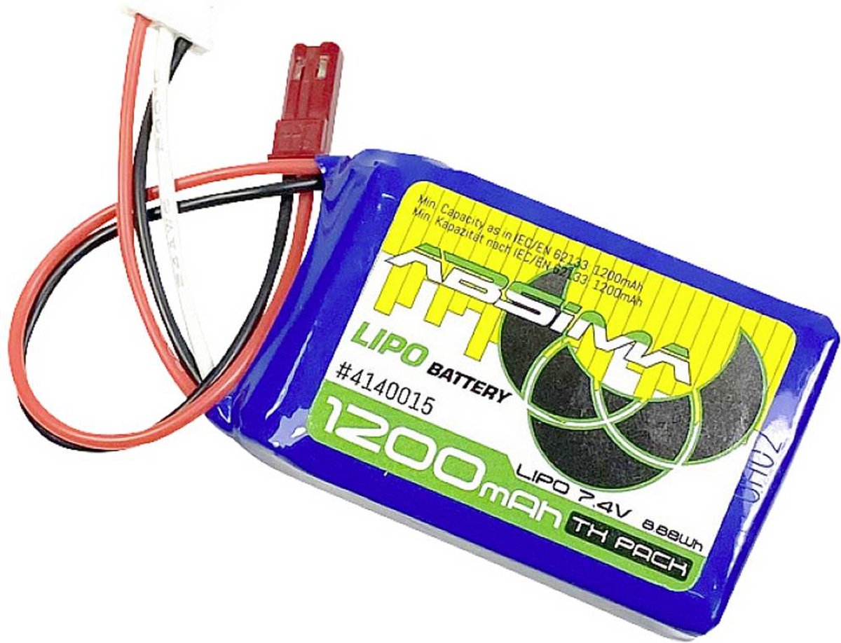 Absima LiPo accupack 7.4 V 1200 mAh Aantal cellen: 2 Softcase BEC