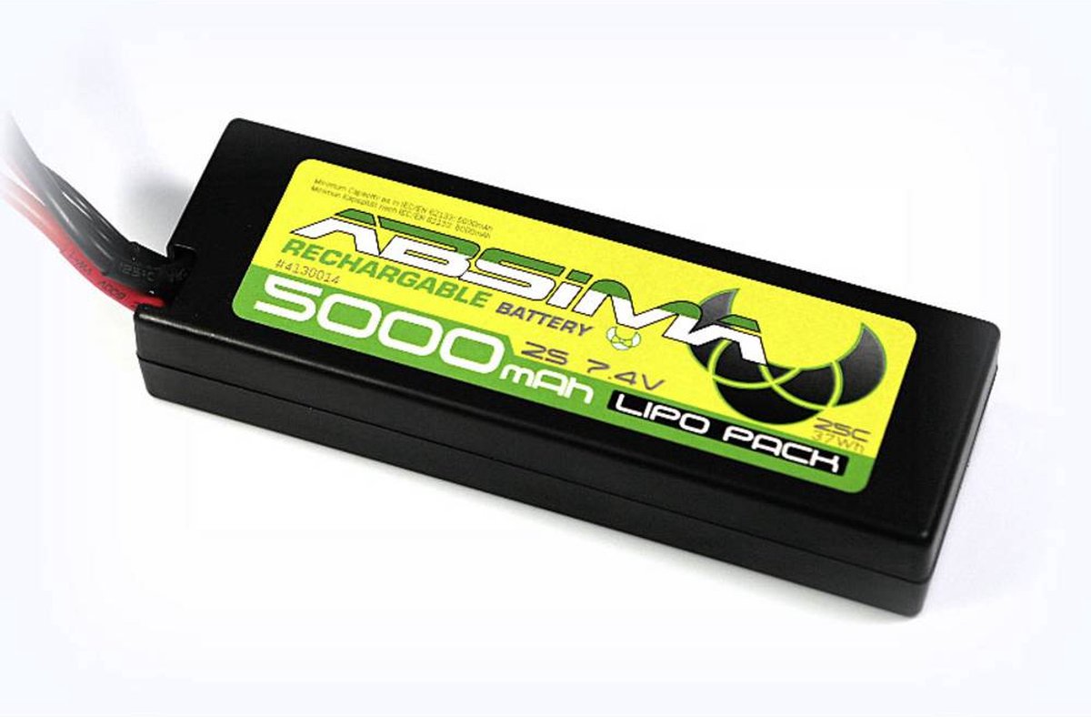 Absima LiPo accupack 7.4 V 5000 mAh 25 C Box hardcase Tamiya-stekker