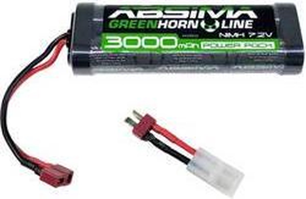 Absima NiMH accupack 7.2 V 3000 mAh Aantal cellen: 6 Hardcase T-bussen, Tamiya-bus