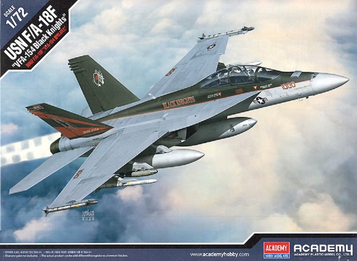 1:72 Academy 12577 USN F/A-18F - VFA-154 Black Knights Plastic kit