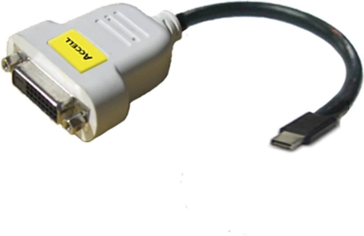 Accell B087B-004B DVI-D Mini DisplayPort M Zwart, Wit kabeladapter/verloopstukje