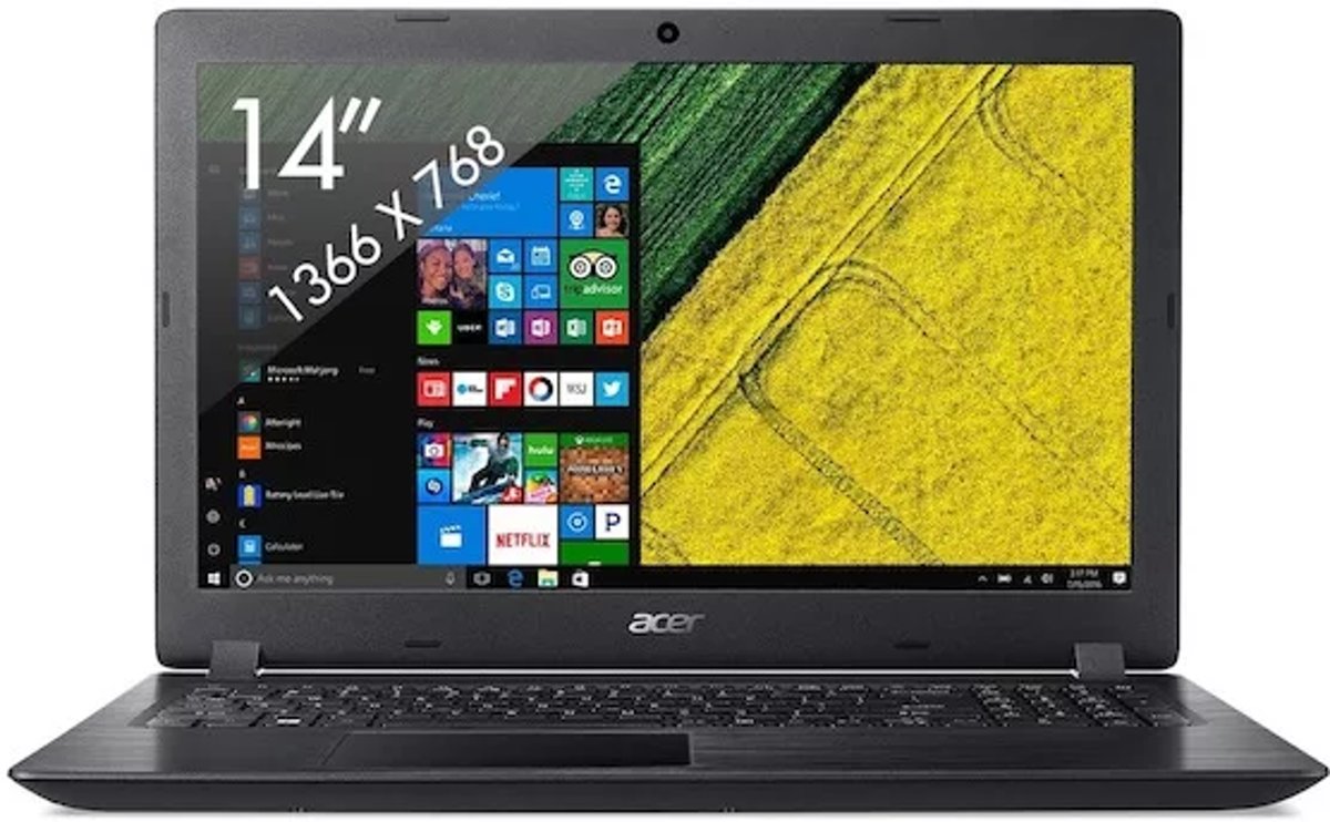 ACER Aspire 1 A114-31-C471 14inch HD N3350 4GB DDR3 64GB eMMC HD Graphics 500 Obsidian Black W10H