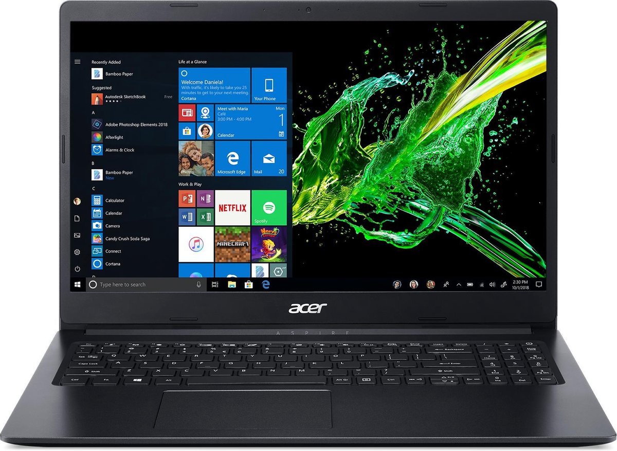 Acer Aspire 3 A315-22-40LK Zwart Notebook 39,6 cm (15.6) 1366 x 768 Pixels 7th Generation AMD A4-Series APUs A4-9120E 4 GB DDR4-SDRAM 1000 GB HDD