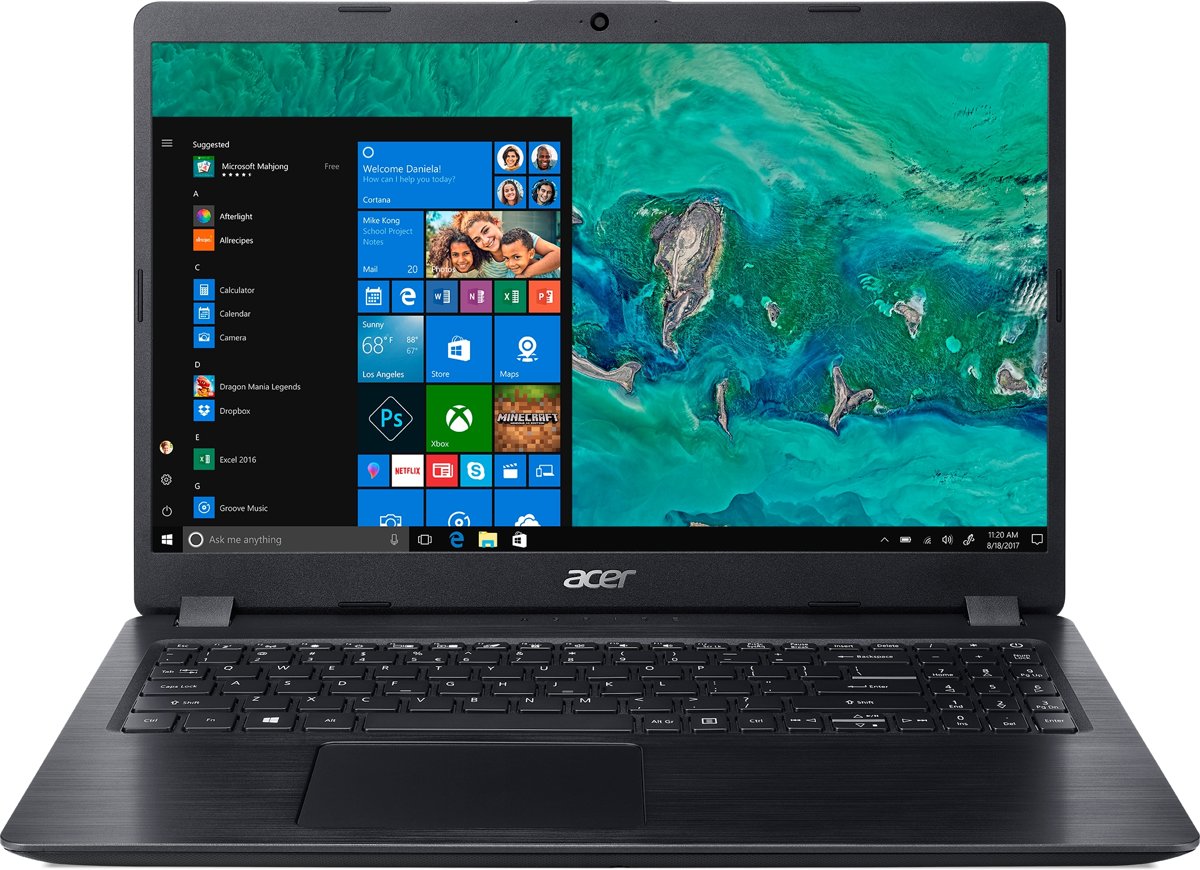 Acer Aspire 5 A515-52-5981 Zwart Notebook 39,6 cm (15.6) 1920 x 1080 Pixels Intel® 8ste generatie Core™ i5 i5-8265U 8 GB DDR4-SDRAM 1128 GB HDD+SSD