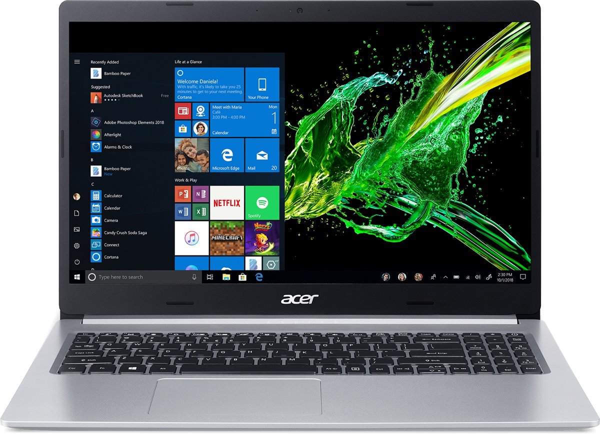 Acer Aspire 5 A515-54-59CP Zilver Notebook 39,6 cm (15.6) 1920 x 1080 Pixels Intel® 10e generatie Core™ i5 8 GB DDR4-SDRAM 1000 GB SSD Windows 10 Home