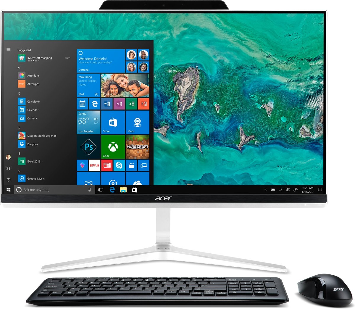 Acer Aspire Z24-890 I5429 BE 60,5 cm (23.8) 1920 x 1080 Pixels 1,70 GHz Intel® 8ste generatie Core™ i5 i5-8400T Zwart, Zilver Alles-in-één-pc