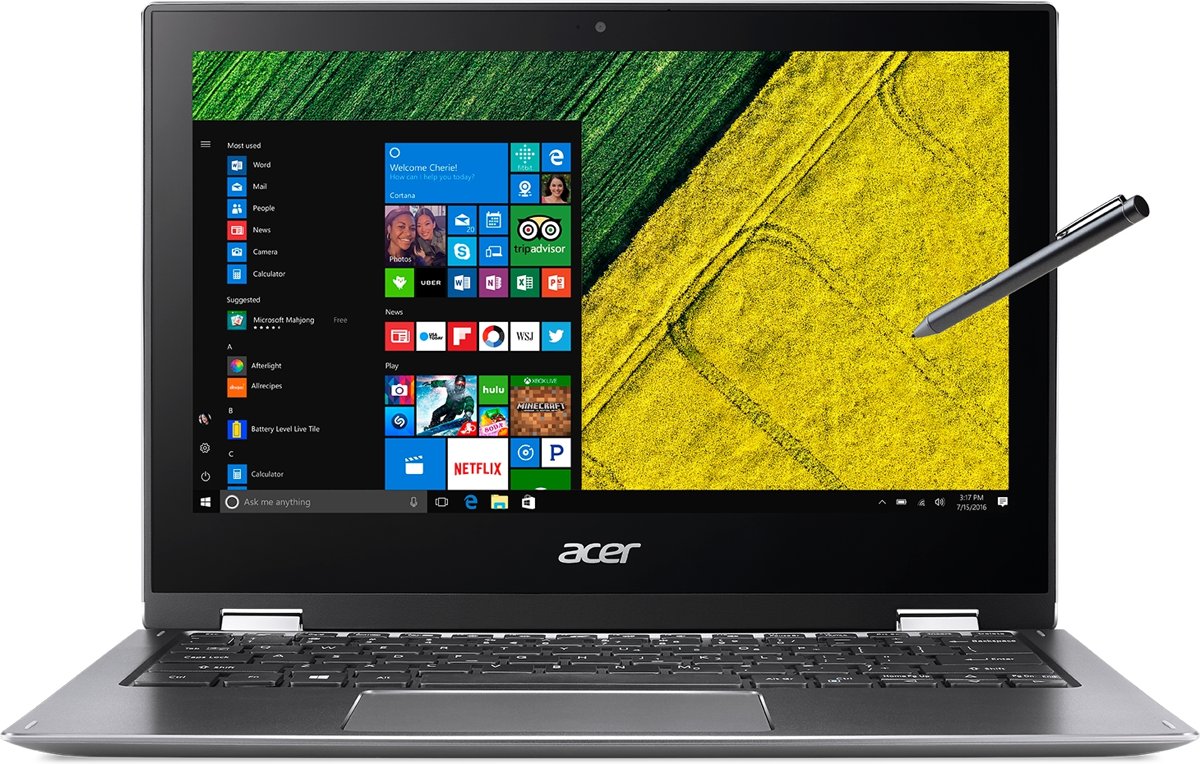 Acer Spin 1 SP111-32N-C4RC Grijs Hybride (2-in-1) 29,5 cm (11.6) 1920 x 1080 Pixels Touchscreen 1,10 GHz Intel® Celeron® N3350