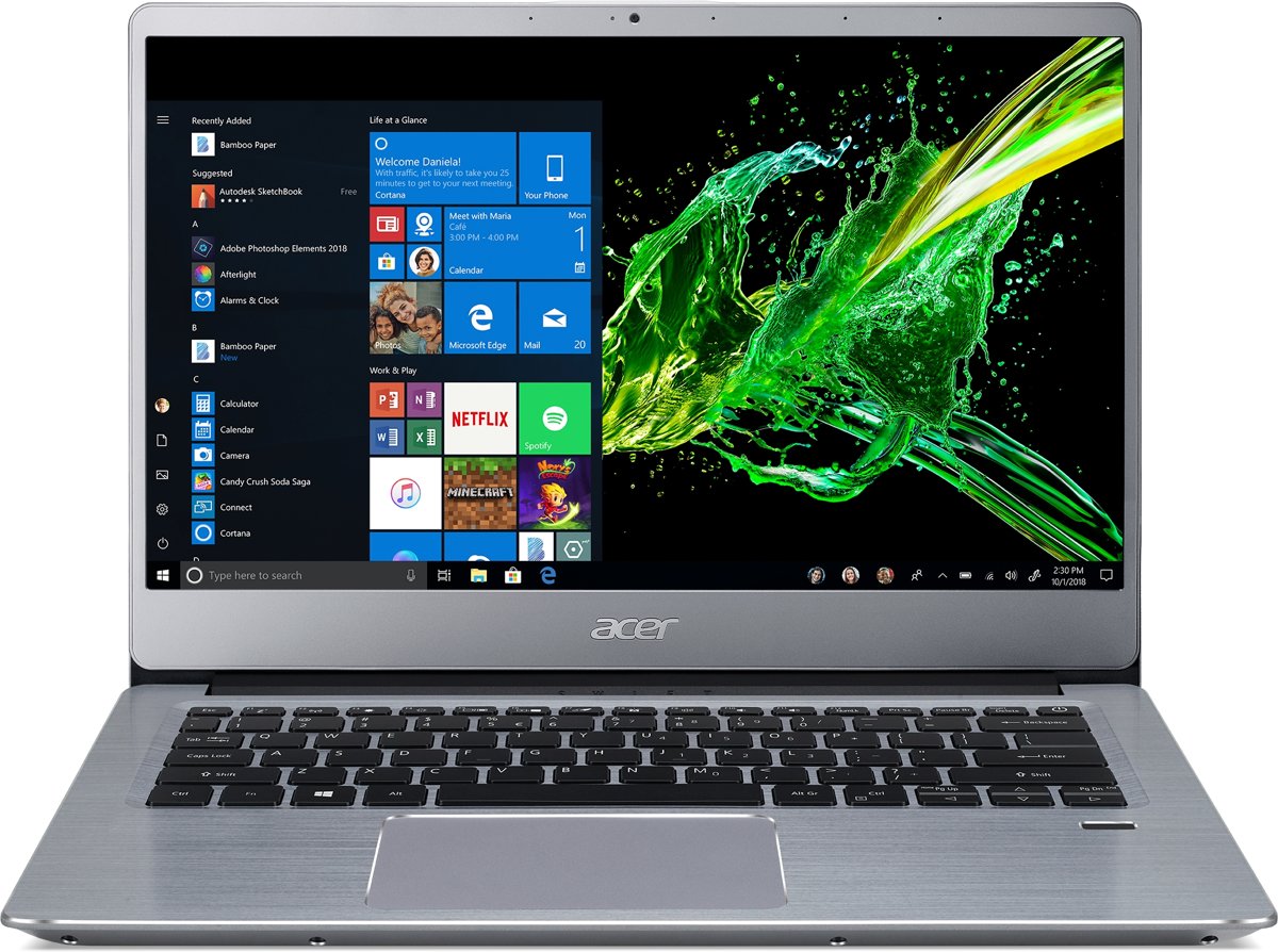 Acer Swift 3 SF314-41-R6WD Zilver Notebook 35,6 cm (14) 1920 x 1080 Pixels AMD Ryzen 3 3200U 4 GB DDR4-SDRAM 128 GB SSD