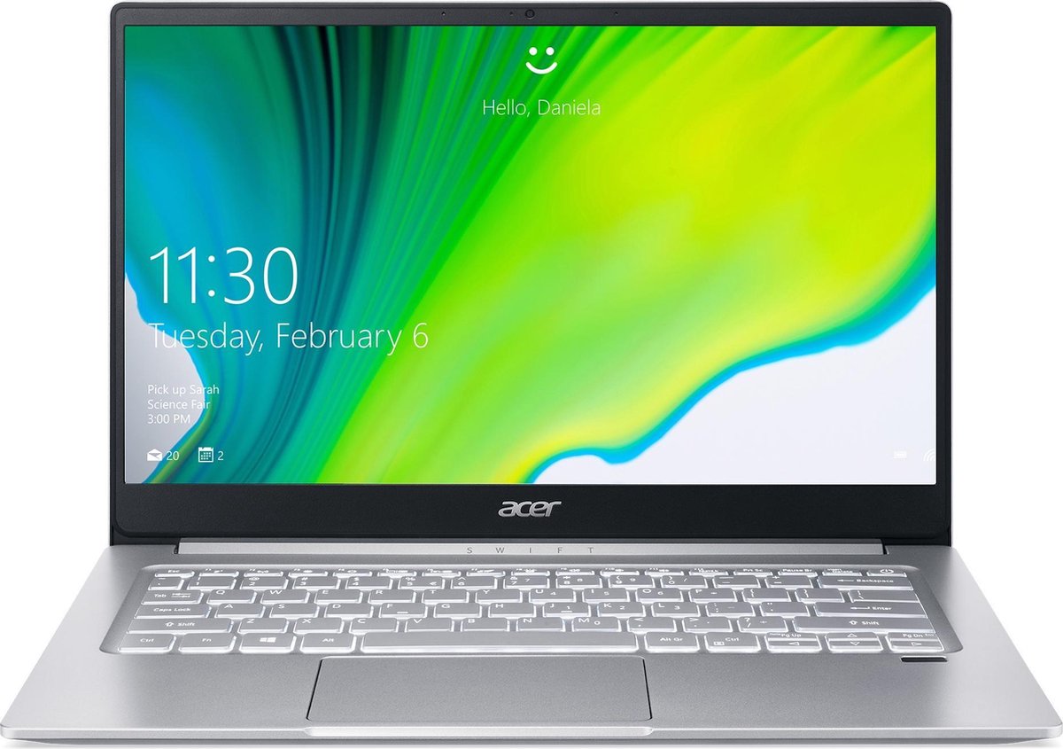 Acer Swift 3 SF314-42-R4VX Zilver Notebook 35,6 cm (14) 1920 x 1080 Pixels AMD Ryzen 5 8 GB LPDDR4-SDRAM 512 GB SSD Wi-Fi 6 (802.11ax) Windows 10 Home