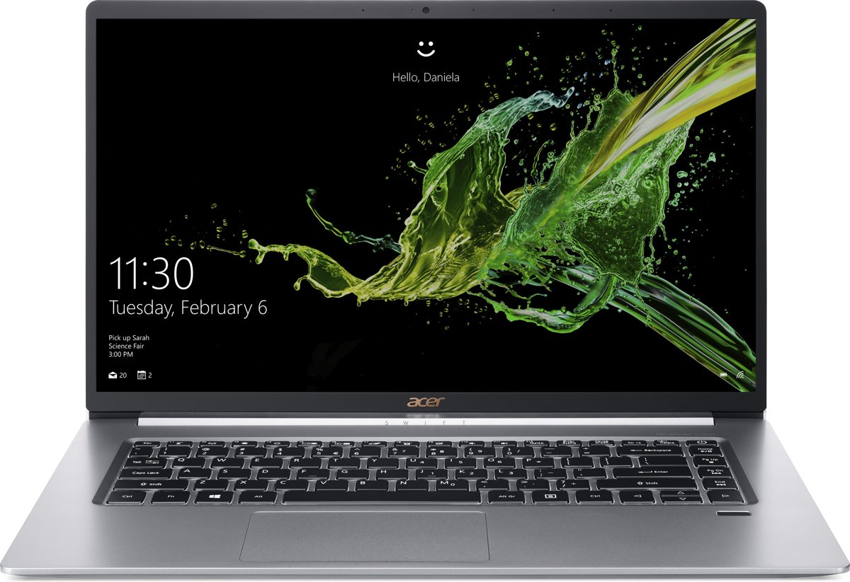 Acer Swift 5 SF515-51T-77V3 Zilver Notebook 39,6 cm (15.6) 1920 x 1080 Pixels Touchscreen Intel® 8ste generatie Core™ i7 i7-8565U 16 GB DDR4-SDRAM 512 GB SSD