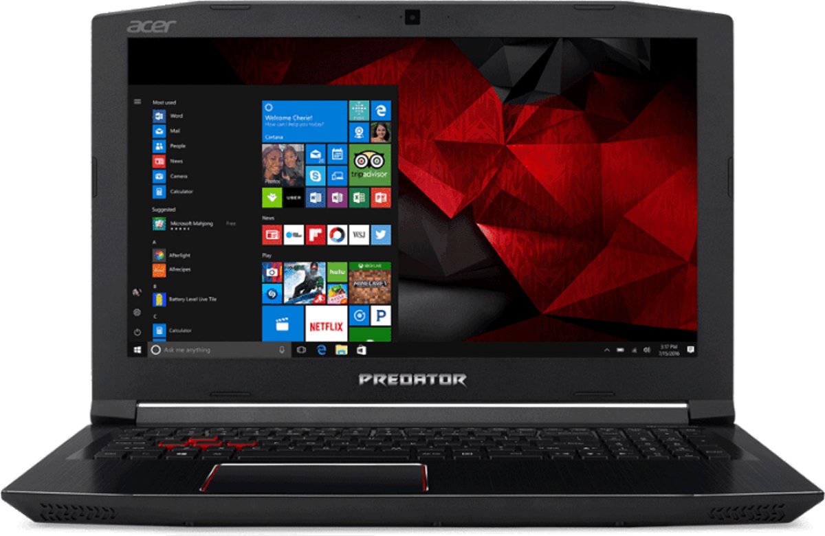 G3-572-75Y3 - 15.6i FHD Acer ComfyView IPS - Intel Core i7-7700HQ - 2x 8GB - 256GB SSD + 1TB - GeForce GTX 1050Ti - No ODD - WLANac/b/g/n +BT - W10Home - QWERTY