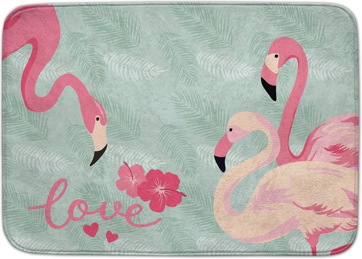 ACHOKA Speelkleed - Flamingo Decomat - 100 x 150 cm - blauw/roze