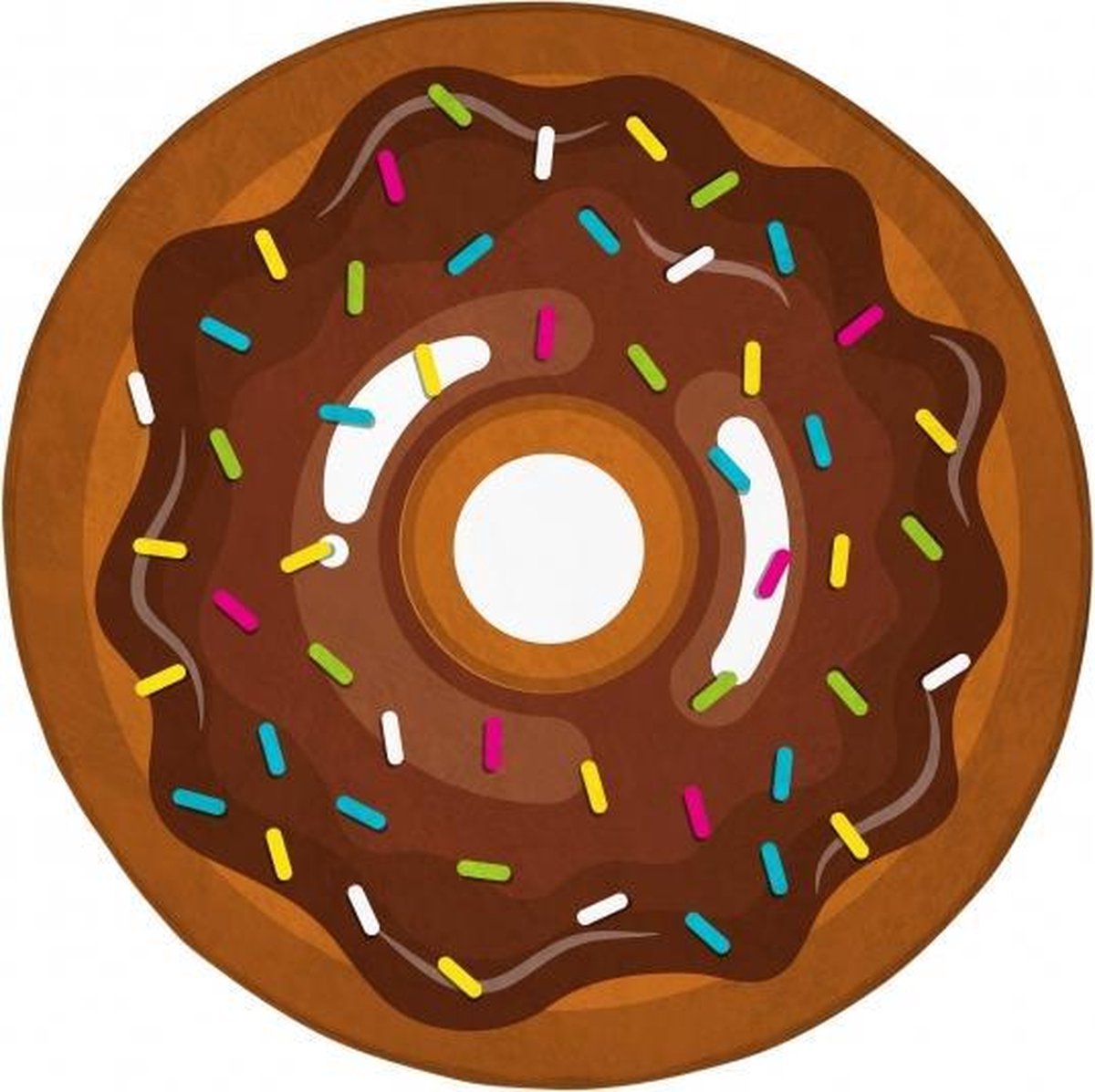 vloerkleed donut 75 cm bruin