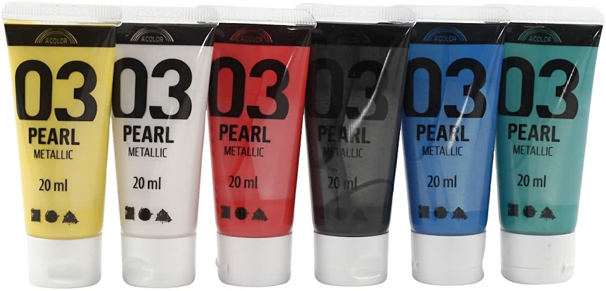 A-Color acrylverf, 6x20 ml, kleuren assorti