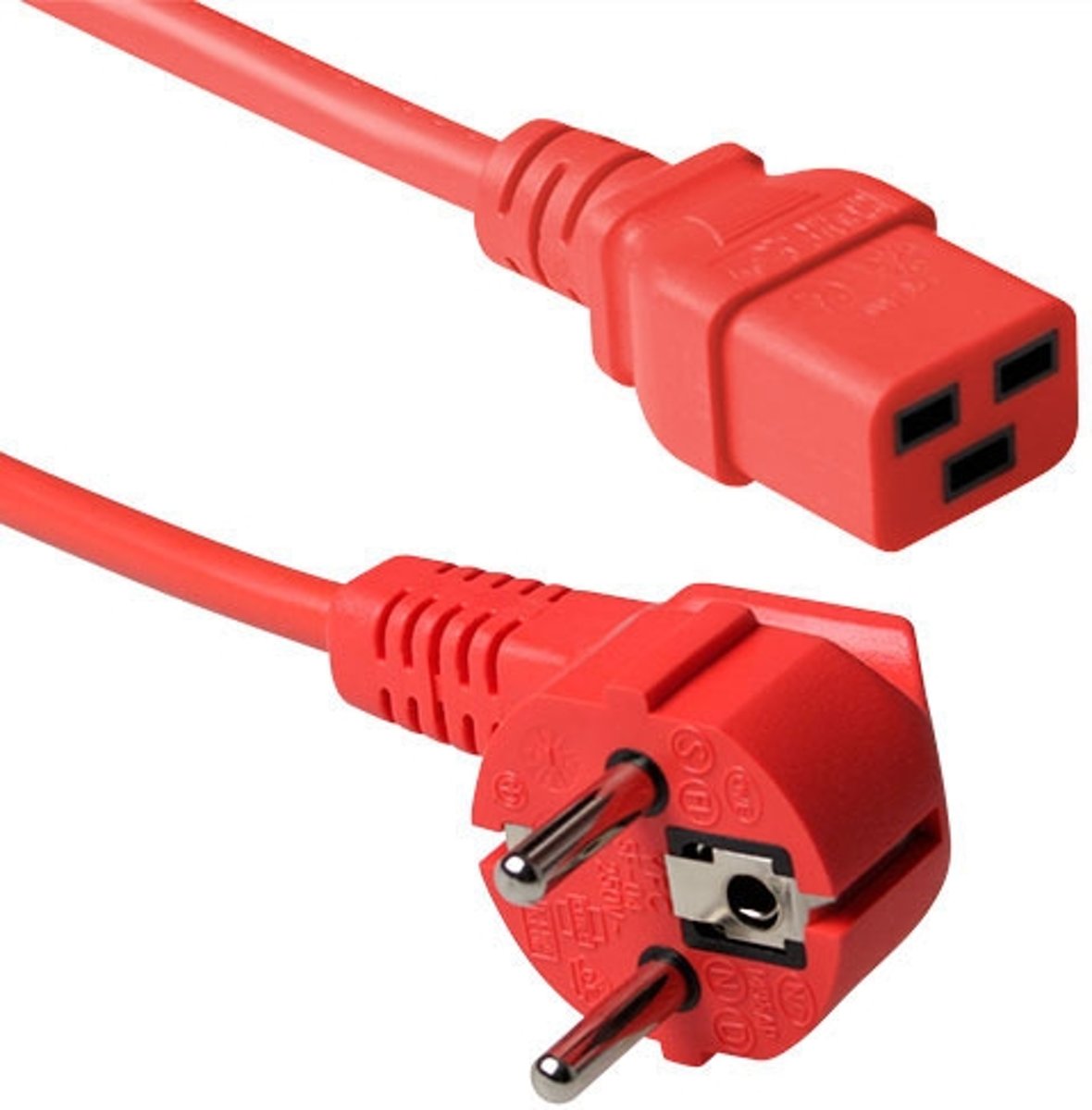 ACT Stroomkabel met C19 plug / rood - 1,8 meter