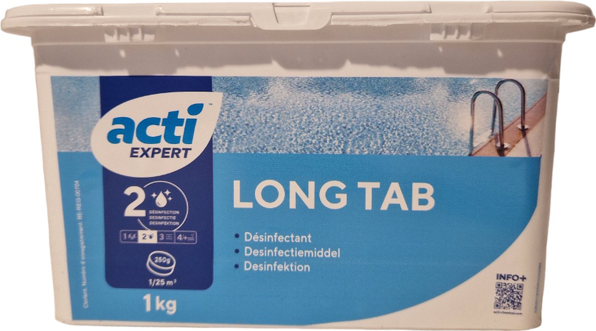 Acti Long tab chloor tabletten 1kg - 250 grams