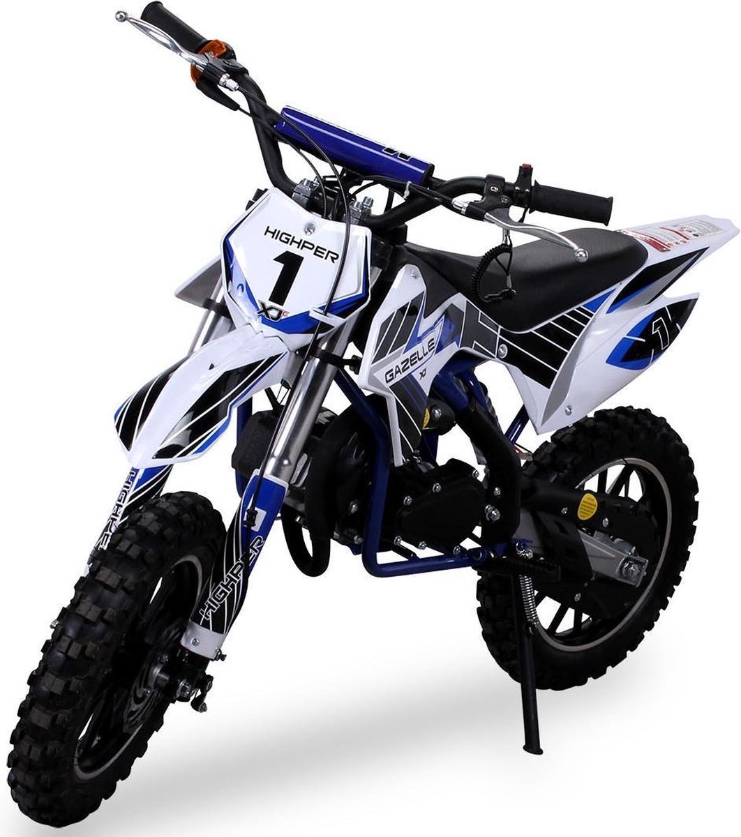 Kindermotor Crossmotor Gazelle 2 Takt Blauw - Motorfiest voor Kinderen - Dirt Bike, Motorbike, Motorcross