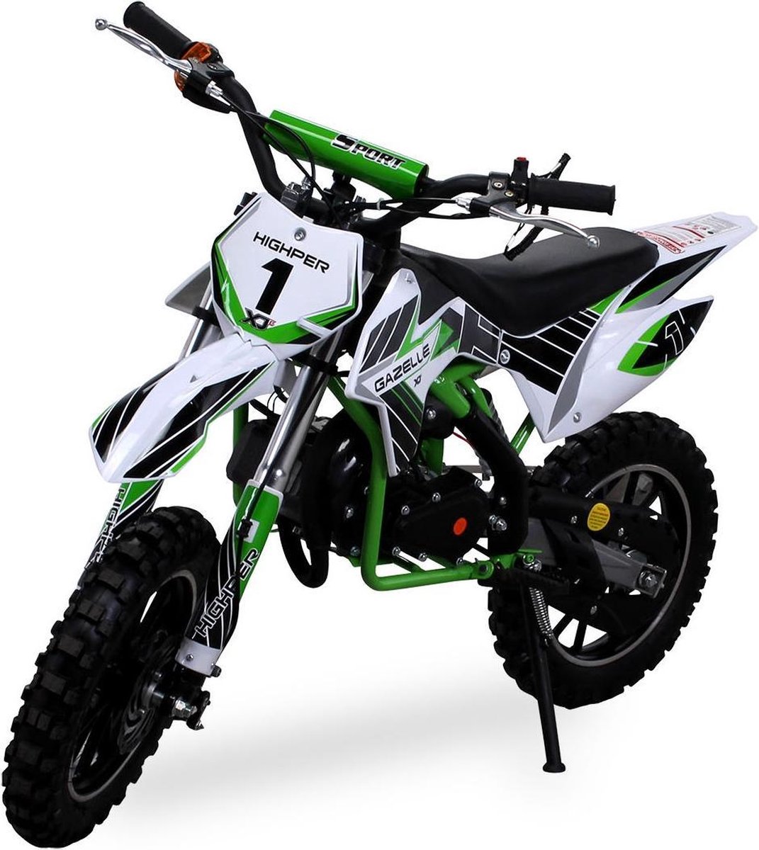 Kindermotor Crossmotor Gazelle 2 Takt Groen - Motorfiest voor Kinderen - Dirt Bike, Motorbike, Motorcross