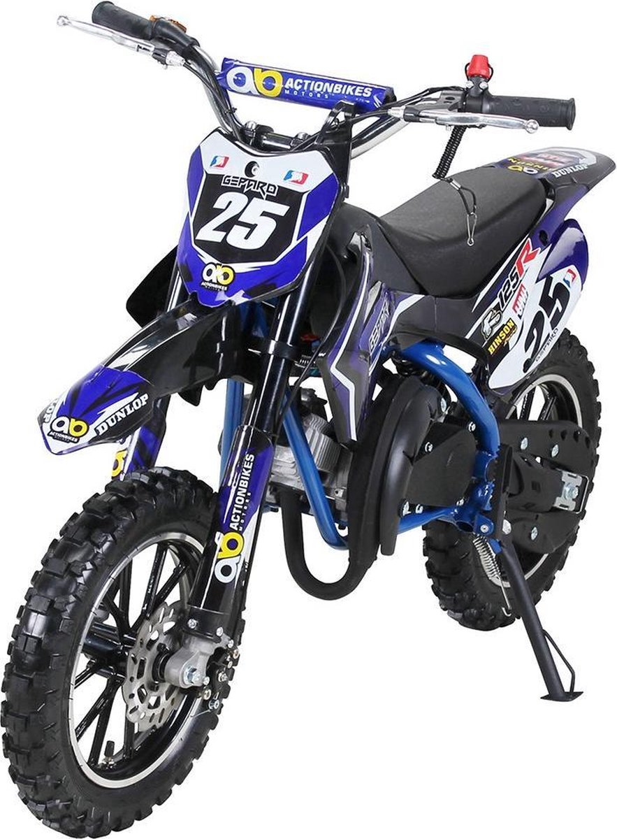 Kindermotor Crossmotor Gepard 2 Takt Blauw - Motorfiest voor Kinderen - Dirt Bike, Motorbike, Motorcross