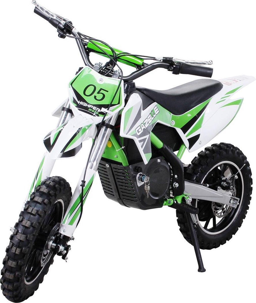 Mini Motorcross Gazelle 500W Groen - Elektrische Motorfiest voor Kinderen - Crossmotor, Motorbike, Kindermotor