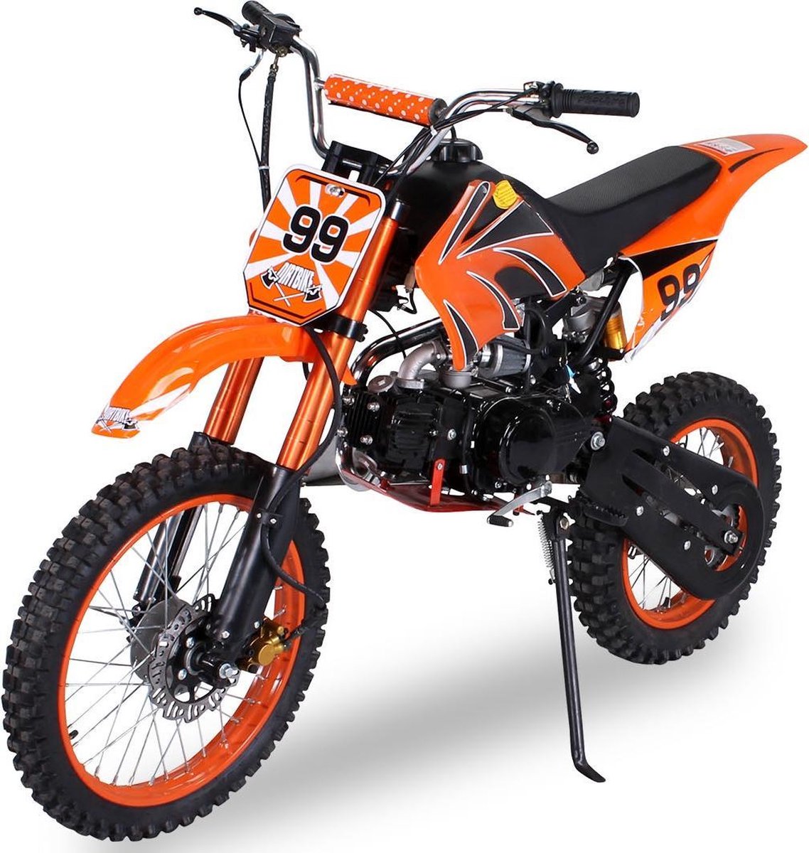 Motorcross Dirtbike 125cc 4 takt Oranje - Motorfiest voor Kinderen - Crossmotor, Motorbike, Kindermotor